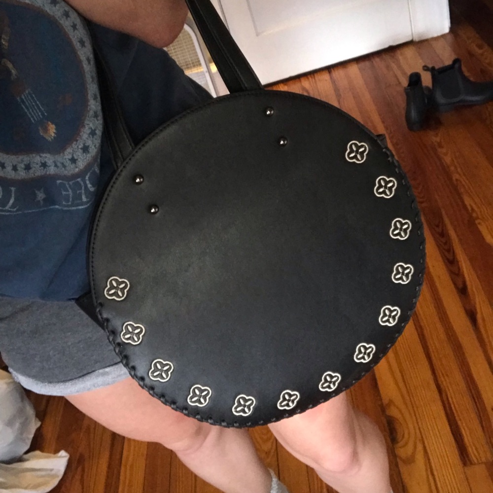 Cute black oversized purse with design